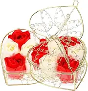 Ipetboom 2 Boxes Soap Decor Bath Soaps Red for Women Valentines Soap for Women Decorations Rose Soap Bar Woman Bathroom Decor Soap Flower