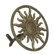 Zeckos Bronze Finish Cast Iron Sun Wall Mounted Hanging Garden Hose Holder