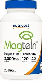 Nutricost Magnesium L-Threonate As Magtein 2000mg, 120 Capsules - Non-GMO, Gluten Free, Vegetarian Friendly