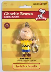 CHARLIE BROWN 3" KeyChain w/Carabiner PEANUTS Bendable / Poseable Figure keyring