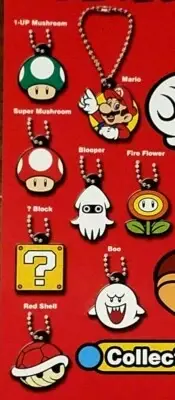 Super Mario Laser Cut Keychains Full Set 8 Tomy Gacha Vending Machine Capsules