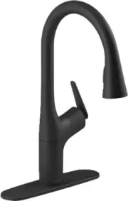 Kohler Safia 1-Handle Pull Down Sprayer Kitchen Faucet w/Soap Disp Matte Black