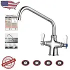 High-Arch Dual Handle Kitchen Faucet - 10" Chrome Swivel Spout & Non-Leak Design