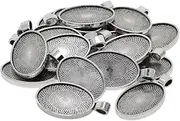 [Perfeclan] 20pcs Oval Hanging Tray Glass Cabochon Setting Blank Bezel