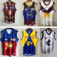 在飛比找樂天市場購物網優惠-AFL澳洲2021布里斯班主客場土著獅子會隊背心橄欖球衣男上
