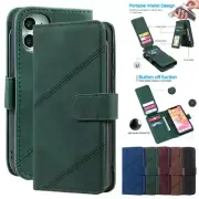 For iPhone 16 15 14 13 12 11 Pro Max XR XS 8 Plus Case Leather Wallet Flip Cover