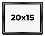 20x15 Shadow Box Frame Black | 1.25 inches Deep Real Wood Contemporary Shadowbox