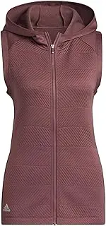 [adidas] Golf COLD.RDY Women's Golf Vest, Thermal, Full Zip Hoodie Vest, Quiet Crimson J/S, Quiet Crimson