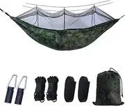 Portable Two People Camping Hammock with Mosquito Net for Backyard Garden Camping Backpacking Camouflage One Size