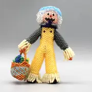 NATIVE AMERICAN BEADWORK-BEADED SCARECROW by ANDREA LAAHTY-ZUNI