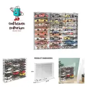 Hot Clear Acrylic Display Case for 1:24 Scale Diecast Toy Model Race Cars Whe...