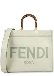 Fendi Sunshine Leather Tote - Sage One Size