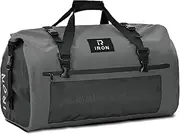 BORLENI Gray 50L Waterproof Motorcycle Dry Duffel Bag - Tail Bag Saddle Bags with Large Storage Space, Outer Mesh Zipper Pocket for Motorcycling Skiing Travel