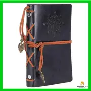 Haundry Leather Writing Journal Notebook, 5 Inches Vintage Nautical Spiral Blank