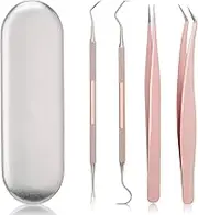 Premium Vinyl Weeding Tool Kit - Precision Stainless Steel Weeder - Hook and Pick with Fine Tweezers Crafting Set (Pink)