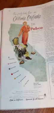Pabco California Originals Flooring 1950 Vintage Ad Print Fun MCM wall art