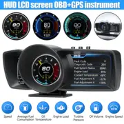 OBD GPS Car HUD Gauge Head Up Digital Display Speedometer Turbo RPM Alarm Temp