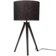 NEW! Black Metal Tripod Director Table Lamp with Jute Shade - Mid-Century Modern