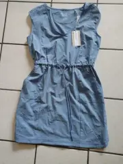 TOMMY BAHAMA ALICIA CHAMBRAY Island Zone Breakwater Dress S Blue, pocket UPF 30