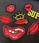 6pcs Lips Patches Iron-On Or Sew-On For Clothes, Backpacks, and Jeans