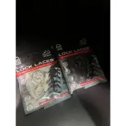 Lots of 2 - White & Black Lock Laces Elastic No Tie Shoelaces One Size Fits All