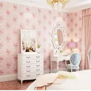 3D Self Adhesive Floral Pattern Non-Woven Wall Paper 53CMX5M Lt.Pink