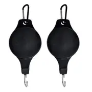 2pcs Retractable Plant Hook Pulley Hanger, Pull Down Hanging Basket - Black