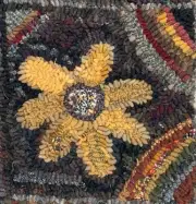 SUNFLOWER~ MY PRIMITIVE THINGS COLLECTION ~ LINEN RUG PATTERN
