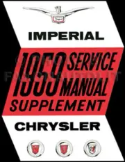 1959 Chrysler Shop Manual Supplement Imperial New Yorker Windsor Saratoga 300E