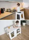 2-in-1 Kids Step Stool Learning Helper Tower Convertible to Table Kitchen Helper