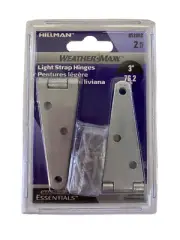 Hillman Weathermax Light Strap Hinges Galvanized 852862 3" 2PC Hardware