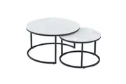 Raimon Furniture Capri Round Coffee Table Set Snow White Ceramic