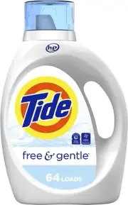 Tide Free & Gentle Liquid Laundry Detergent, 64 loads 92 fl oz,