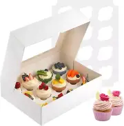 Cupcake Boxes, 2 Pack Disposable Cupcake Containers, Food Grade Cupcake Carrier