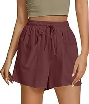 [Generic] Shorts for Women Casual Bermuda Short Drawstring Elastic Waist Dressy Shorts 2025 Summer Beach Work Short with Pockets