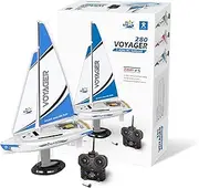 PLAYSTEAM Voyager 280 RC Controlled Wind Powered Sailboat in Blue -17.5" Tall