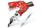 TOPEX 12V Cordless Reciprocating Saw w/ 2 Saw Blades & Clamping Claw Cutting Depth 65 mm Skin Only without Battery
