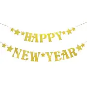 HEYPRIIL Happy New Year Banner Eve Party Supplies 2025 New Year Decorations B...