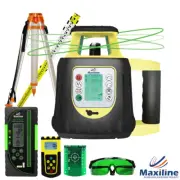 Self Level Grade Green Rotary Laser Level + Digital Receiver Tripod Staff Video