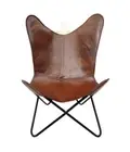 Butterfly Chair – Indien Genuine Leather Handmade Iron Frame Office Chair PL2.6