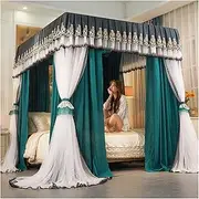 Bed Canopy Mosquito Net for Double Bed, Luxury Bed Canopy - 4 Post Stainless Steel Rails, Dustproof & Shading (Size : 180x220x210cm)