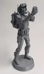 Bad Batch Tech Statue Figure 30CM/12IN Tall Silver PLA Plastic Assembled