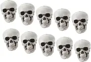 Kichvoe 10Pcs Realistic Skull Decorations Creepy Halloween Party Props for Carnival and Club Decor Lightweight Skull Ornaments for Unique Photo