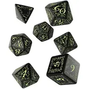 [Q-Workshop] Q Workshop Elvish Black & Glow-in-the-Dark Dice Set of 7