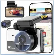 Dash Cam Front Rear, 4K/2.5K Full HD Dash Camera for Cars, Included 64GB Card