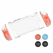 Clear Protective Case For Switch Compatible with Switch 2 with 4 Joystick Caps