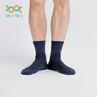 在飛比找蝦皮商城優惠-【WIWI】MIT發熱抑菌按摩中筒襪(湛海藍 男M-L)0.