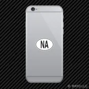 NA Netherlands Antilles Country Code Oval Cell Phone Sticker Mobile euro