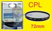 72mm CPL C-PL PL POLARIZER FILTER - Camera Camcorder Video Handycam, RX10III