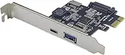 Fahgaer PCI-E 1X to USB3.2 GEN1 USB-A+Type-C+Type-E Front Adapter Card PCIe to Type-C Type-E USB3.2 5Gbps Expansion Card
